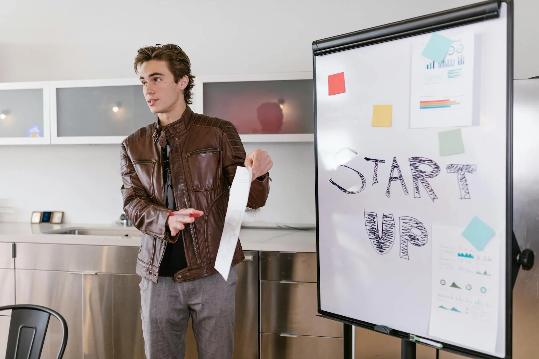 Entrepreneur working on a business plan