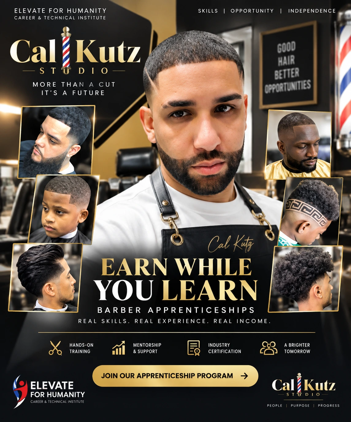 Cal Kutz Studio enhanced apprenticeship promotional collage