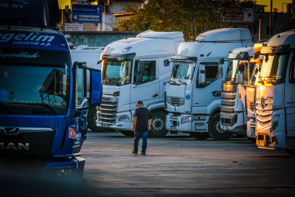CDL student behind the wheel of a commercial truck